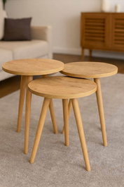 Hanah Home Set de Mesas Apilables Ck152Ck - Pino